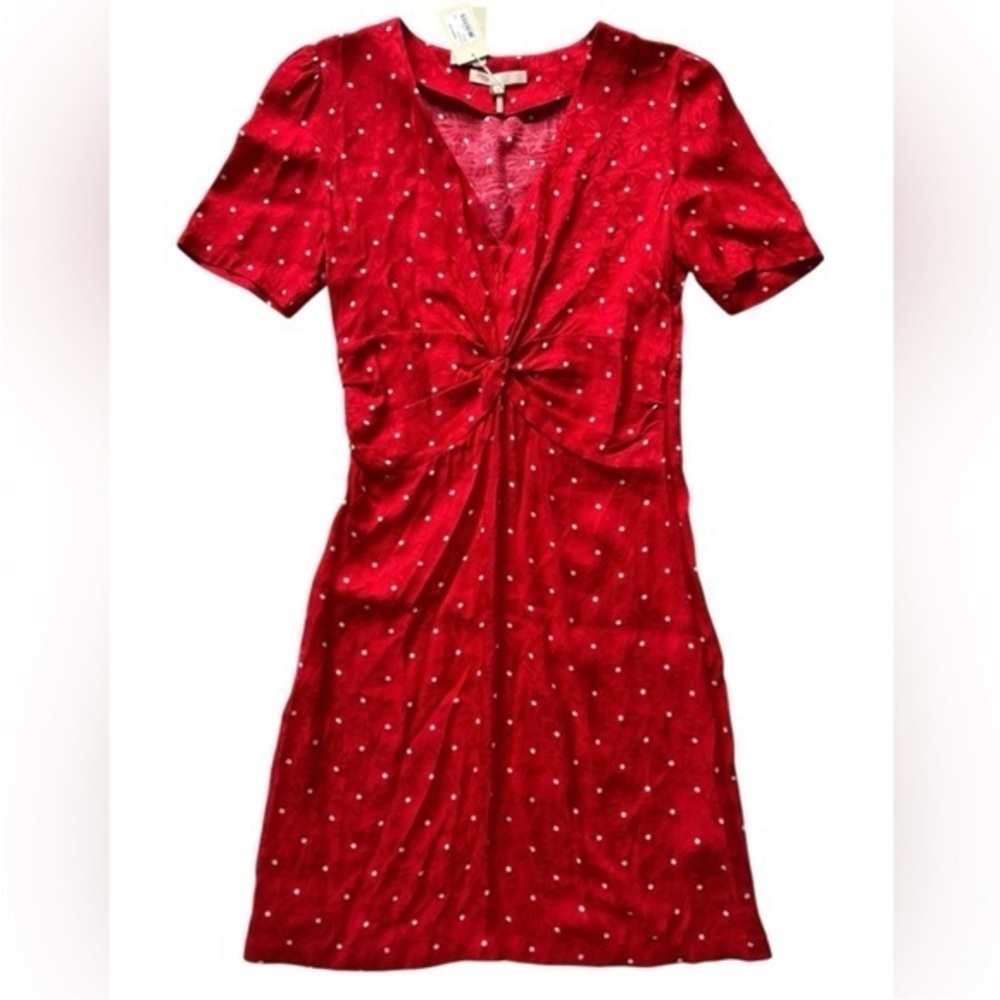 NWT Maje silky Red Mini Dress with White Dots